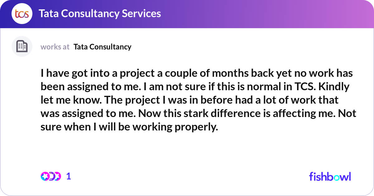 I have got into a project a couple of months back ... | Fishbowl