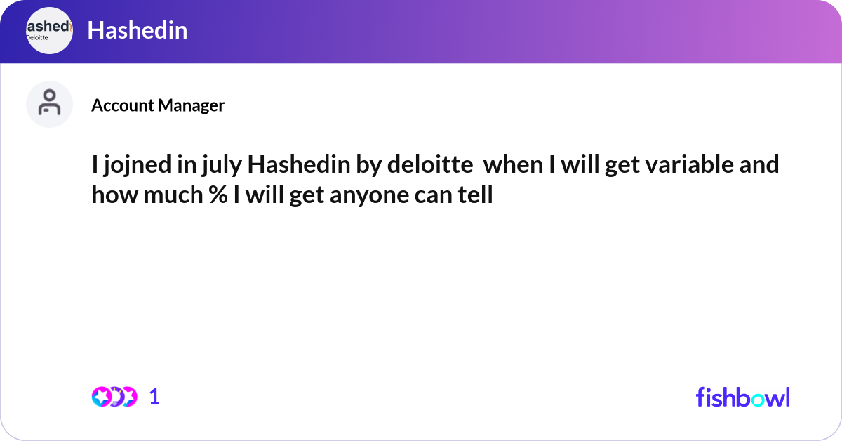 Hashedin Icons I jojned in july Hashedin by deloitte when I will... | Fishbowl