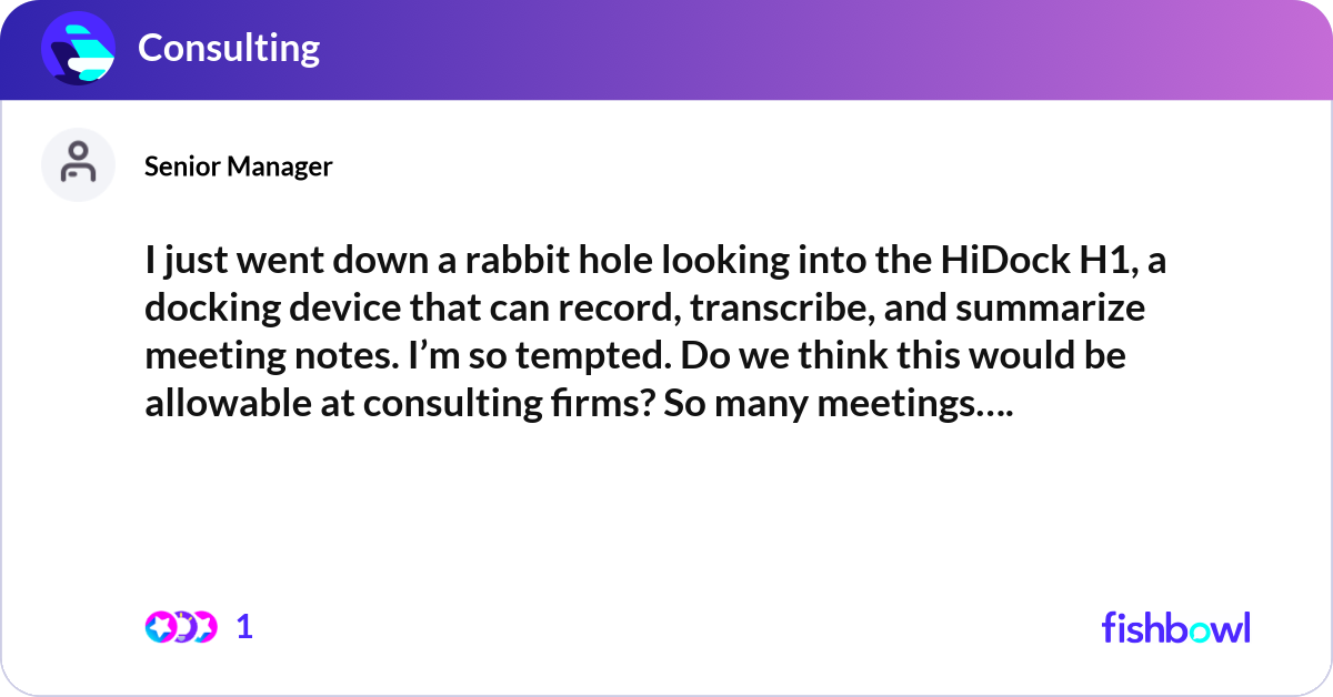 I just went down a rabbit hole looking into the Hi... | Fishbowl