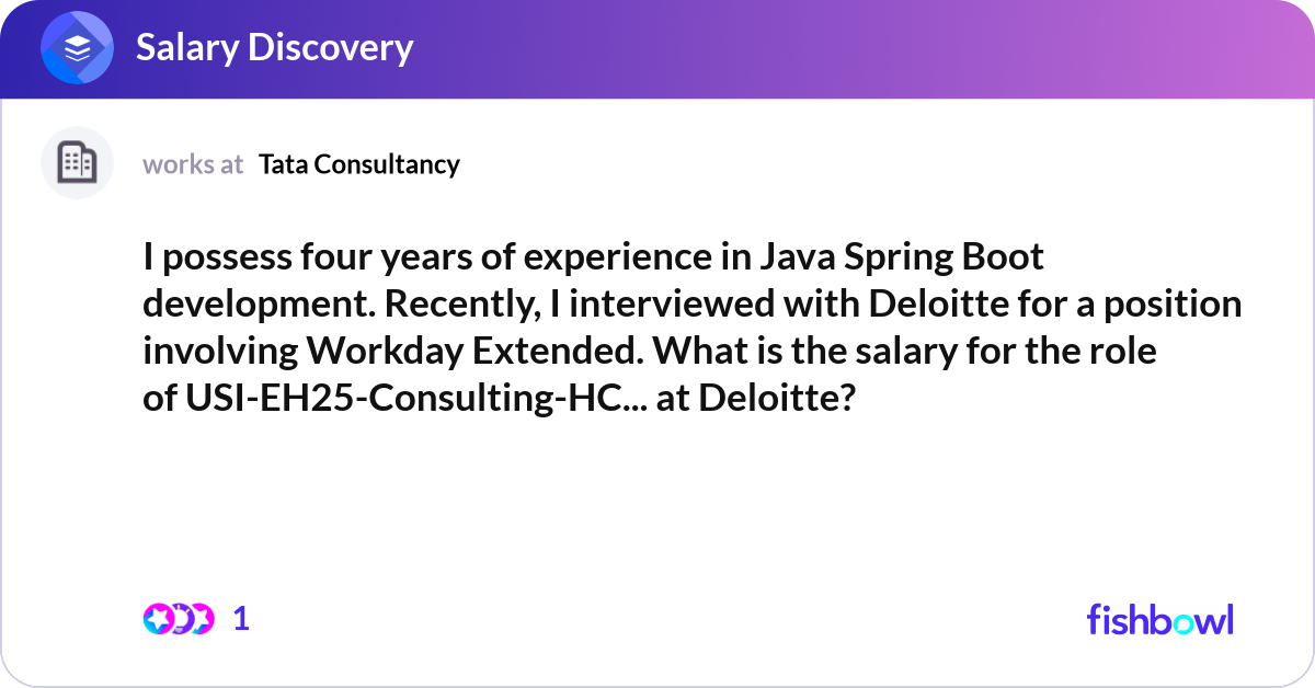 I possess four years of experience in Java Spring ... | Fishbowl