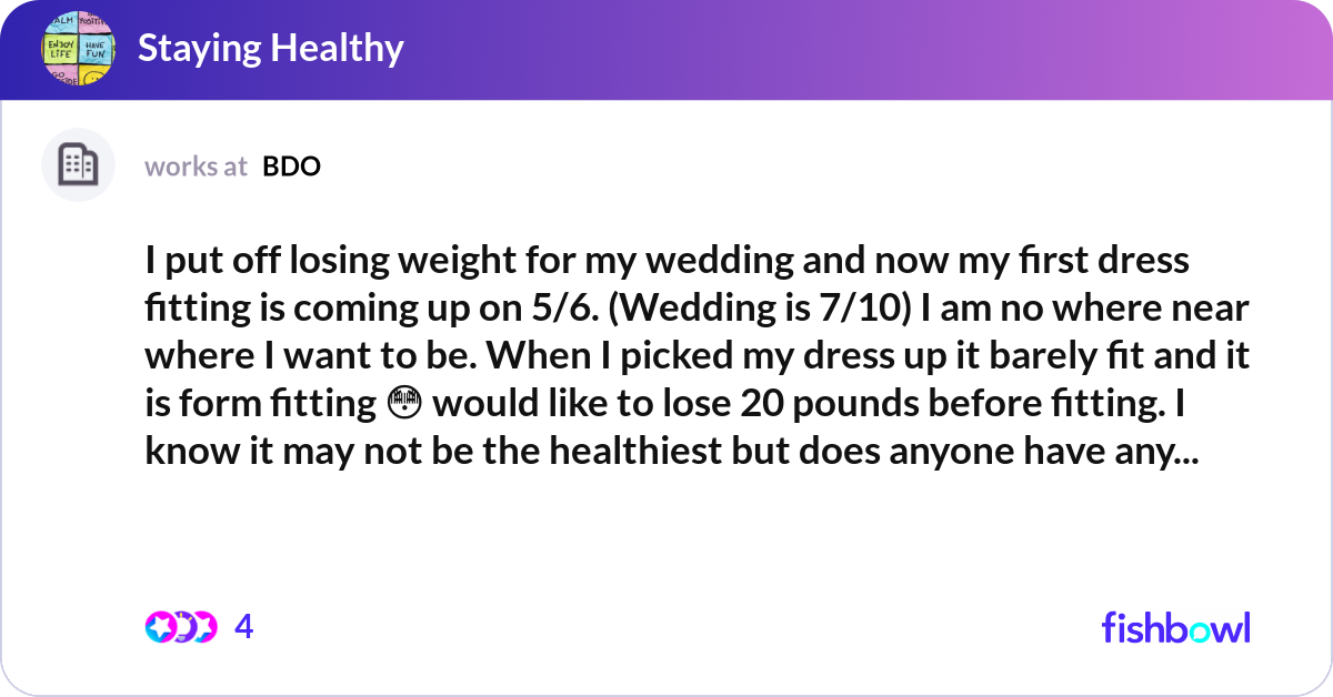 I put off losing weight for my wedding and now my ... | Fishbowl I put off losing weight for my wedding and now my ... | Fishbowl