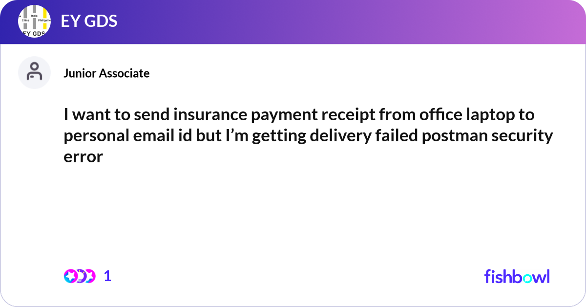 I want to send insurance payment receipt from offi... | Fishbowl