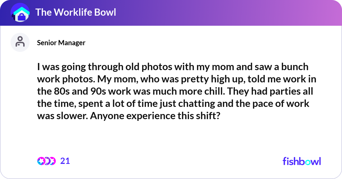 I was going through old photos with my mom and saw... | Fishbowl