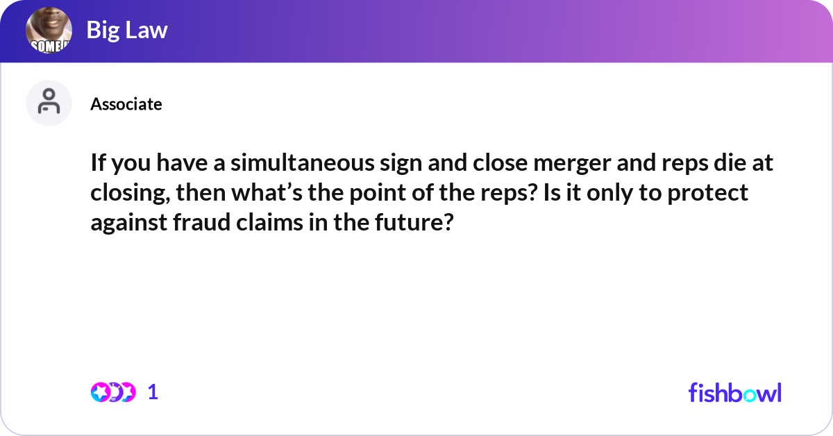 If you have a simultaneous sign and close merger a... | Fishbowl