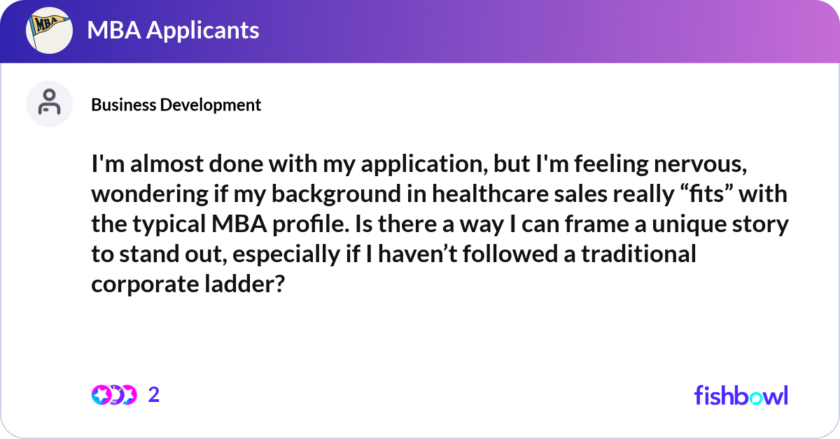 I'm almost done with my application, but I'm feeli... | Fishbowl