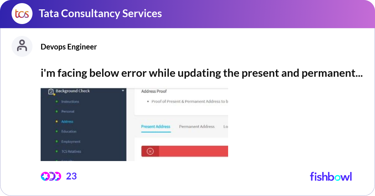 i'm facing below error while updating the present ... | Fishbowl
