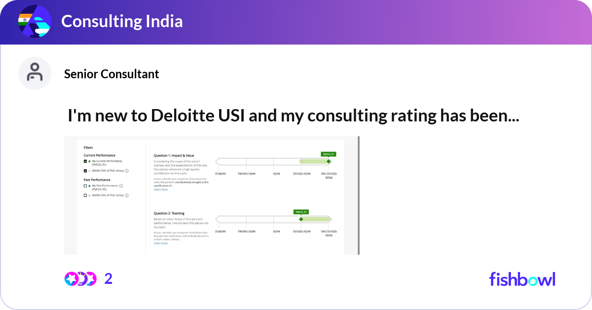 I'm new to Deloitte USI and my consulting rating ... | Fishbowl