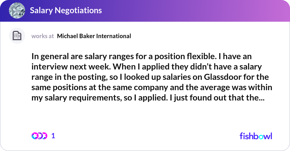 In general are salary ranges for a position flexib... | Fishbowl