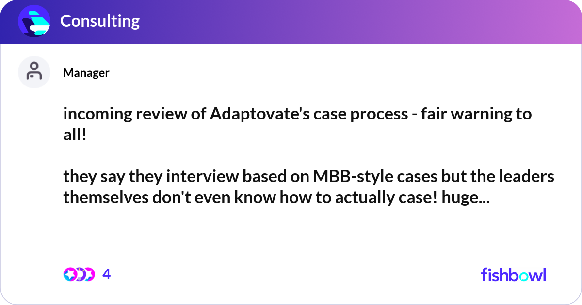 incoming review of Adaptovate's case process - fai... | Fishbowl