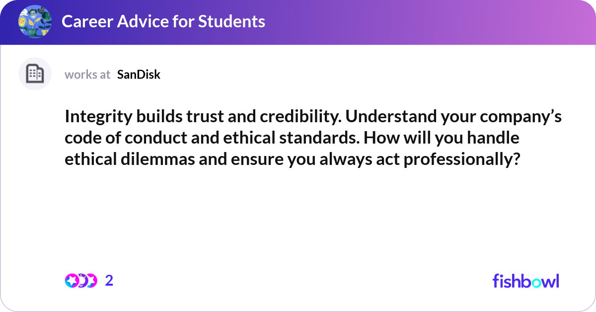 Integrity builds trust and credibility. Understand... | Fishbowl