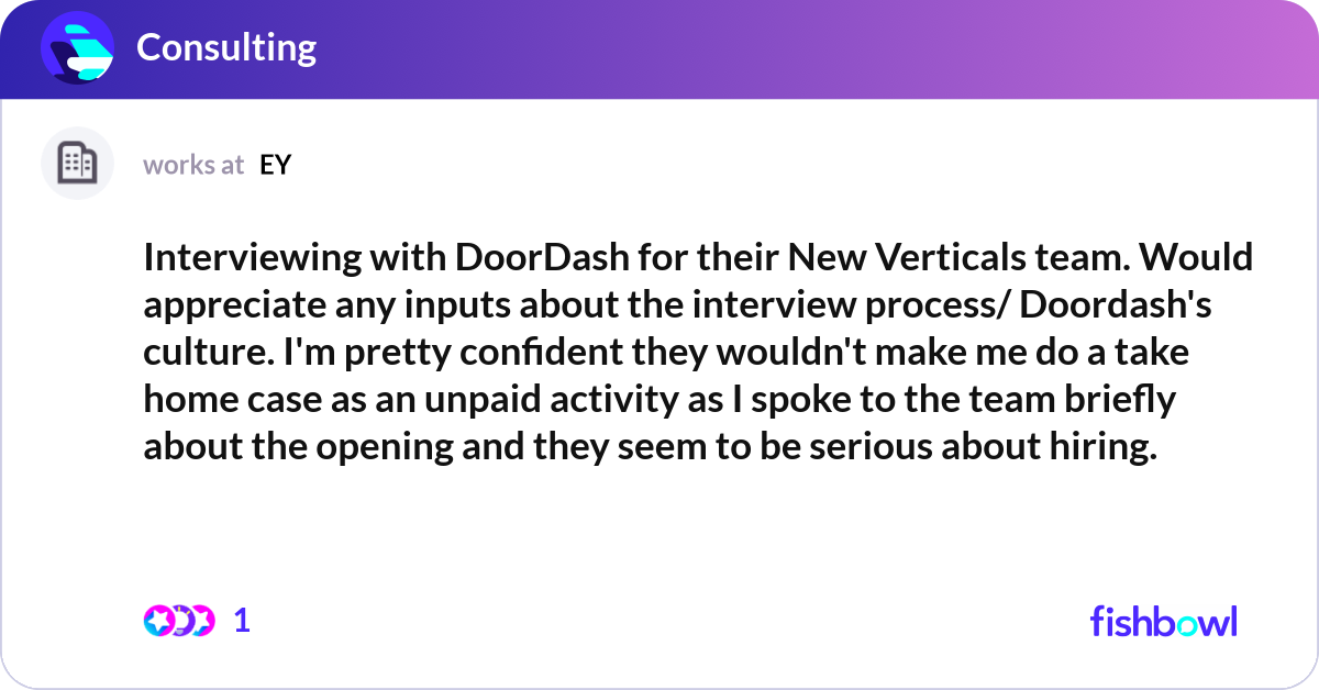 Interviewing with DoorDash for their New Verticals... | Fishbowl