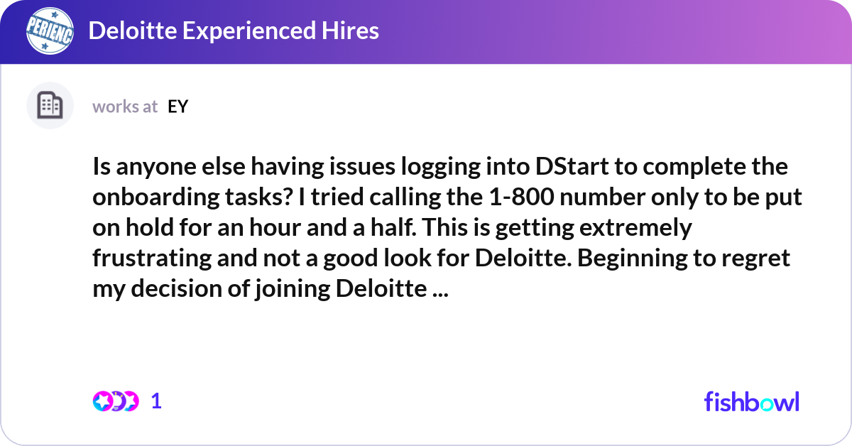 Is anyone else having issues logging into DStart t... | Fishbowl