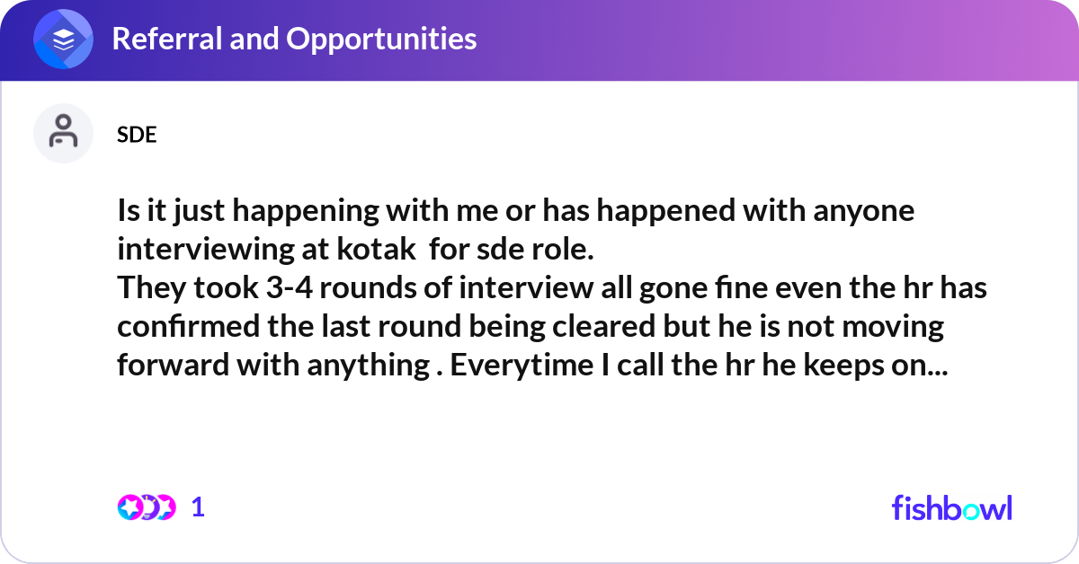 Is it just happening with me or has happened with ... | Fishbowl