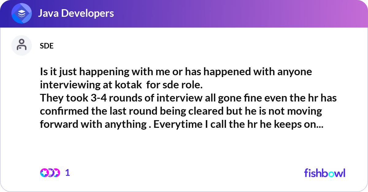 Is it just happening with me or has happened with ... | Fishbowl