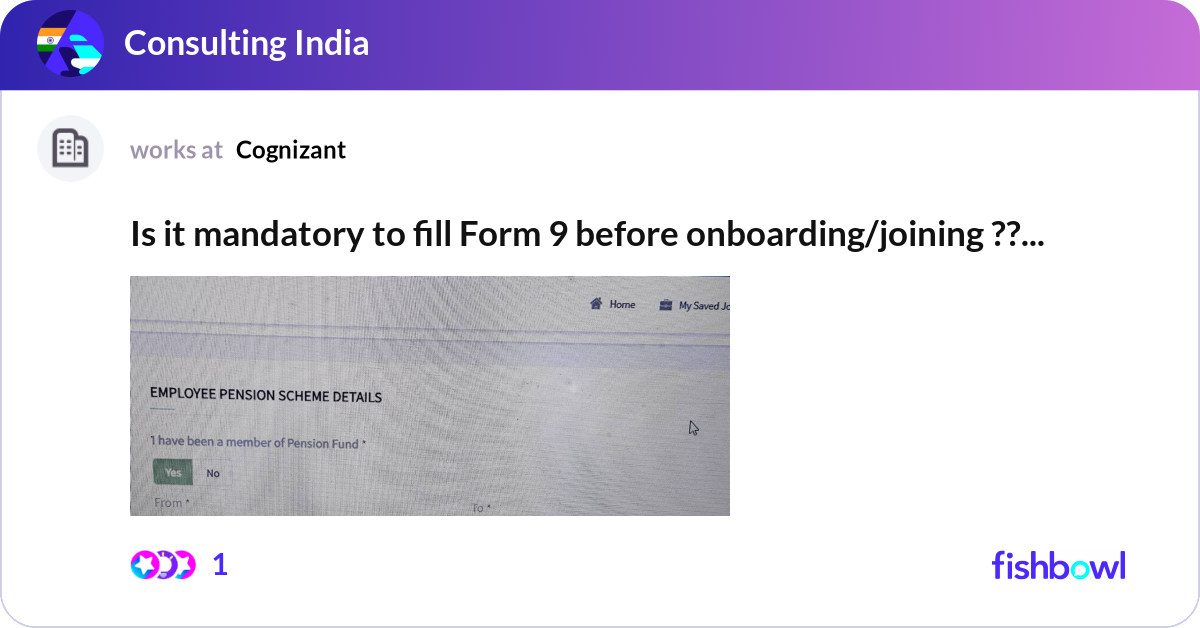 Method 9 Form Example Is it mandatory to fill Form 9 before onboarding/j... | Fishbowl