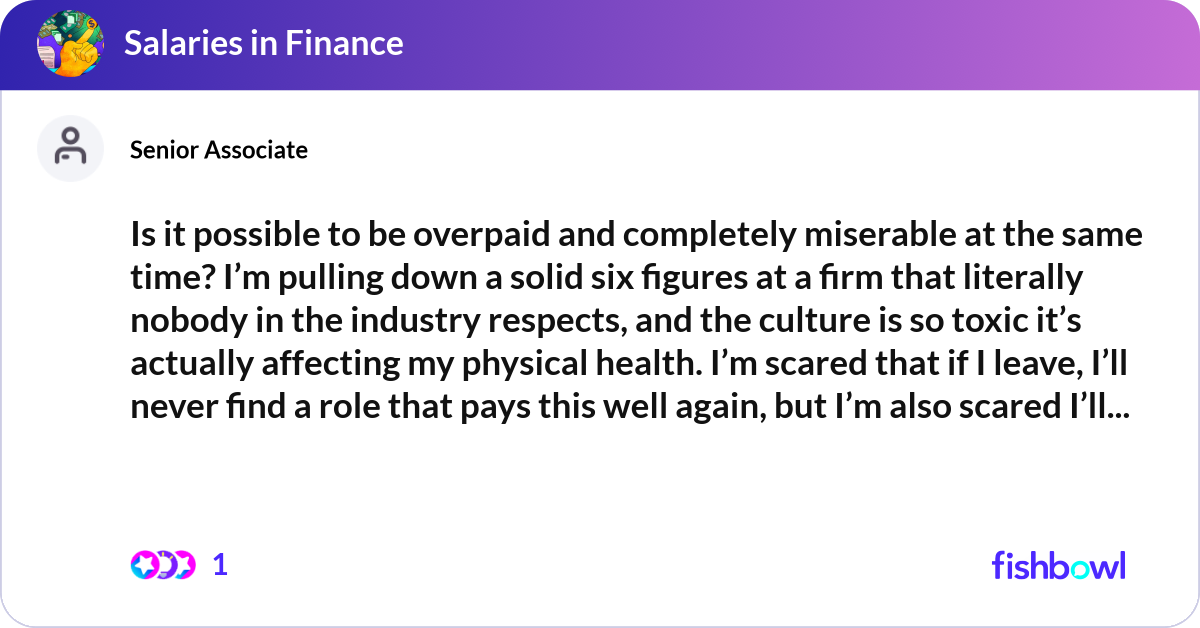 Is it possible to be overpaid and completely miser... | Fishbowl