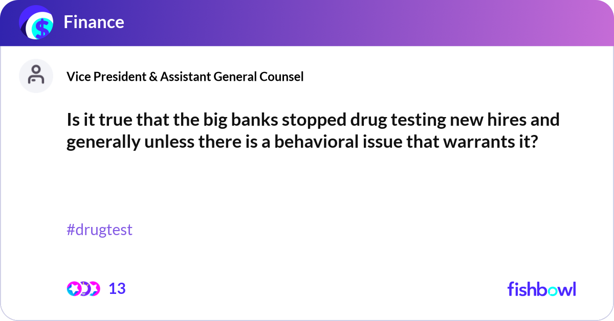 Banks That Don T Drug Test Employees