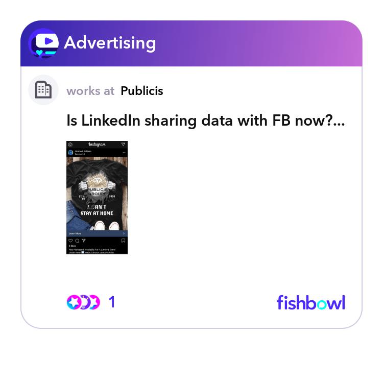 Is LinkedIn sharing data with FB now? because LI i... | Fishbowl