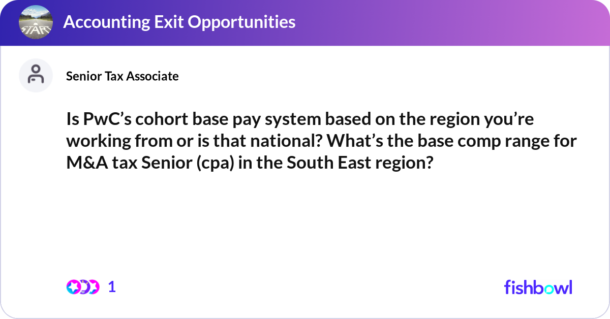 Is PwC’s cohort base pay system based on the regio... | Fishbowl