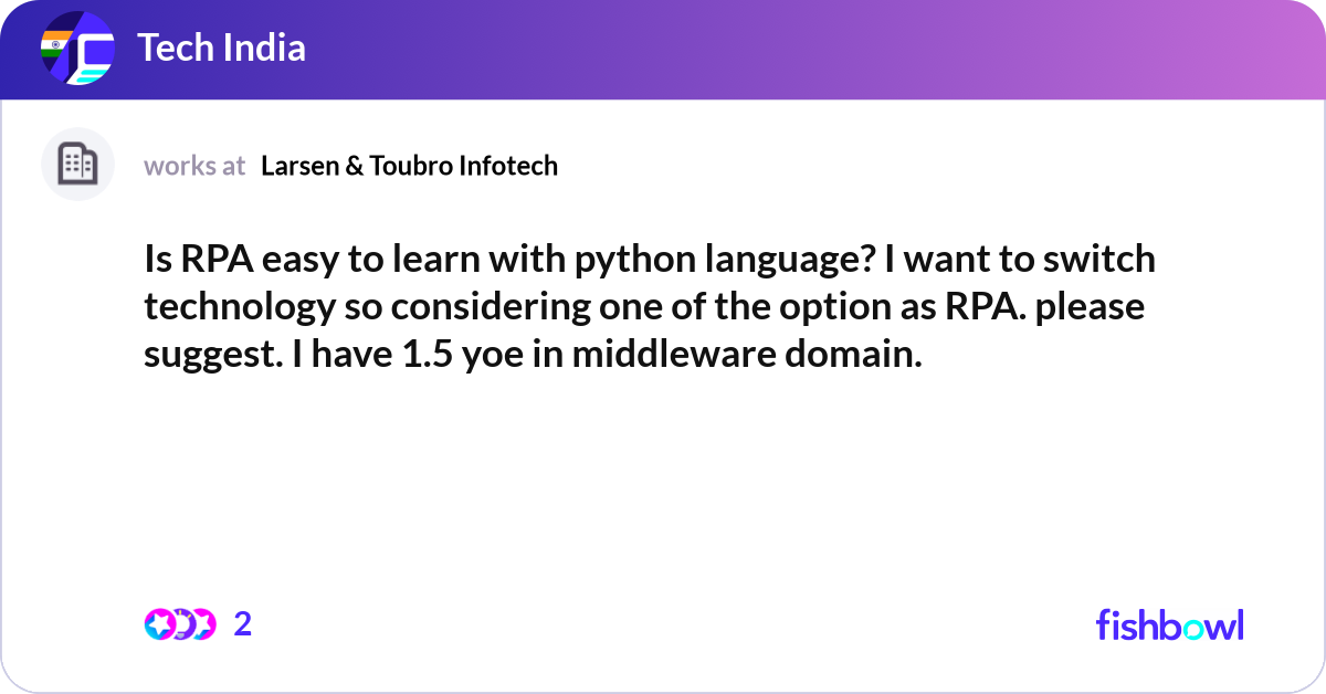 Is RPA easy to learn with python language? I want ... | Fishbowl