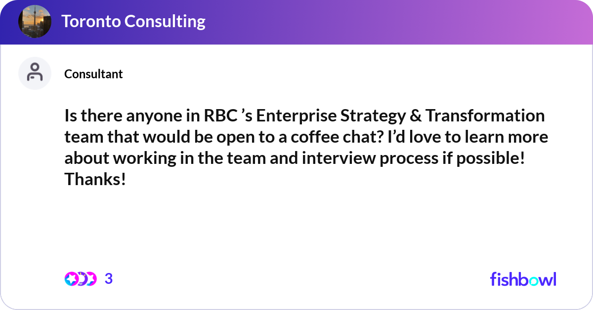 Is there anyone in RBC ’s Enterprise Strategy & Tr... | Fishbowl