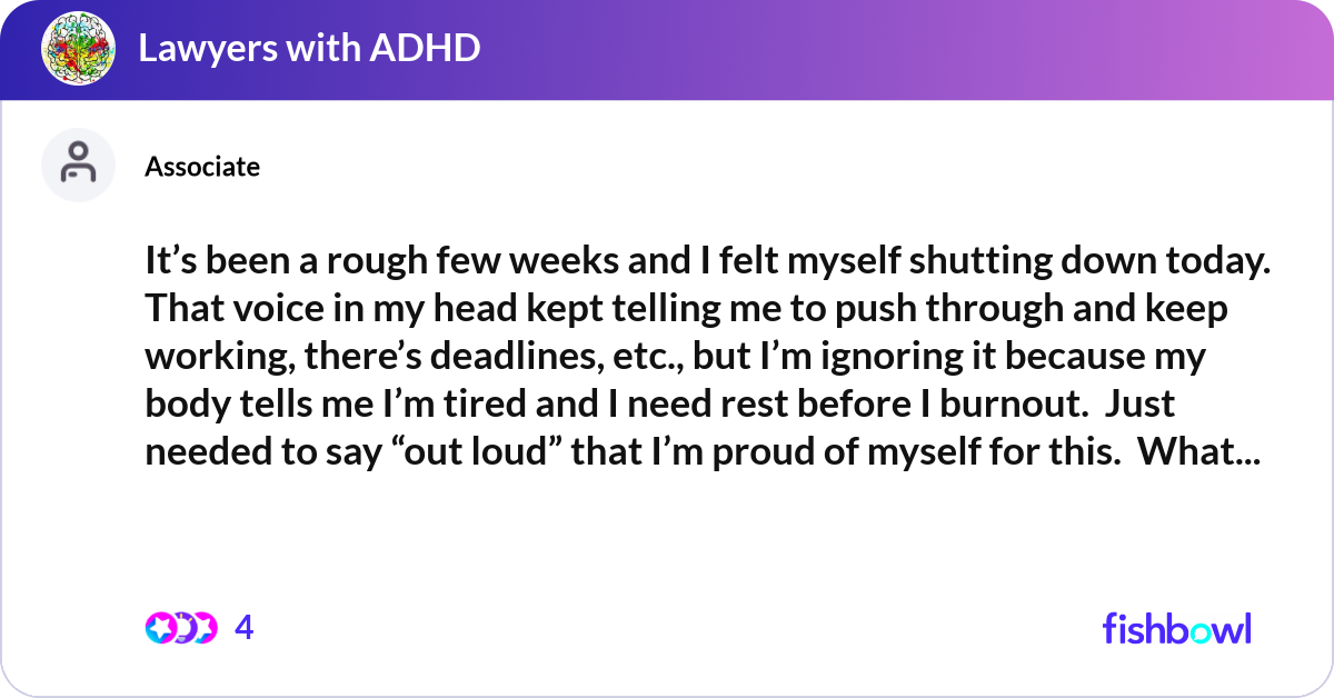 It’s been a rough few weeks and I felt myself shut... | Fishbowl