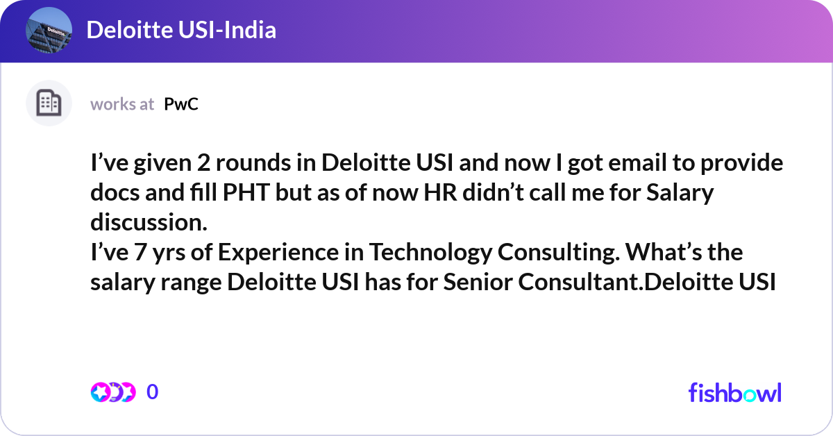 I’ve given 2 rounds in Deloitte USI and now I got ... | Fishbowl