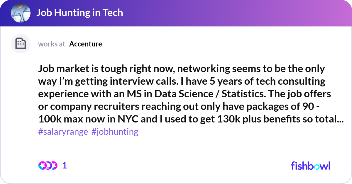 Job market is tough right now, networking seems to... | Fishbowl