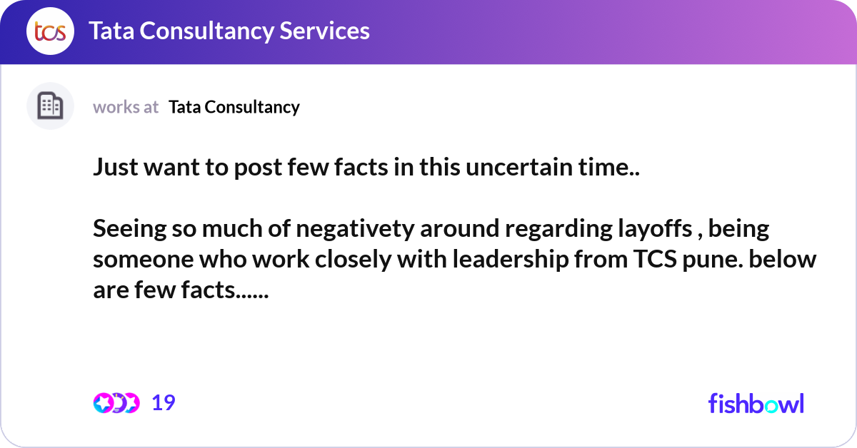 Just want to post few facts in this uncertain time... | Fishbowl