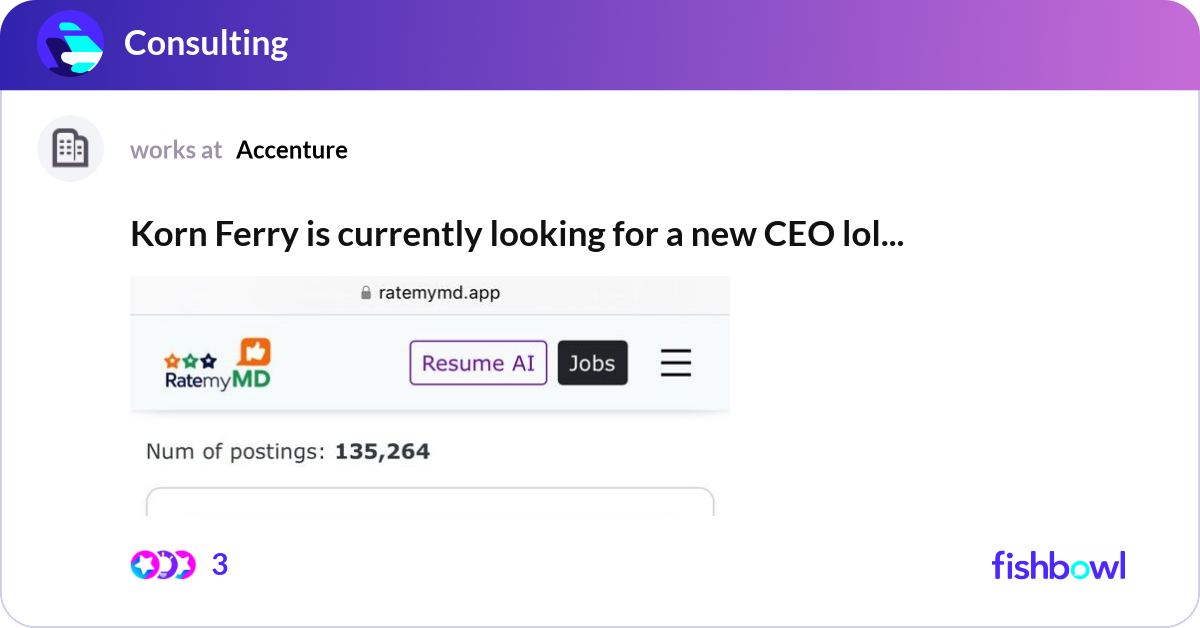 Korn Ferry is currently looking for a new CEO lol ... | Fishbowl
