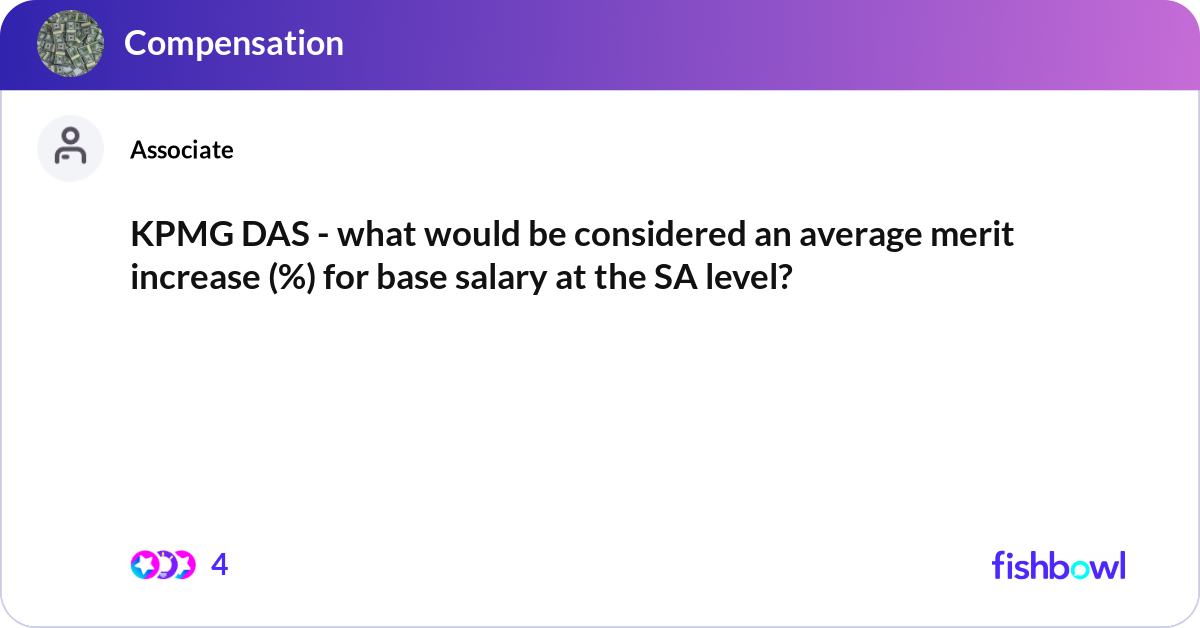 KPMG DAS - what would be considered an average mer... | Fishbowl