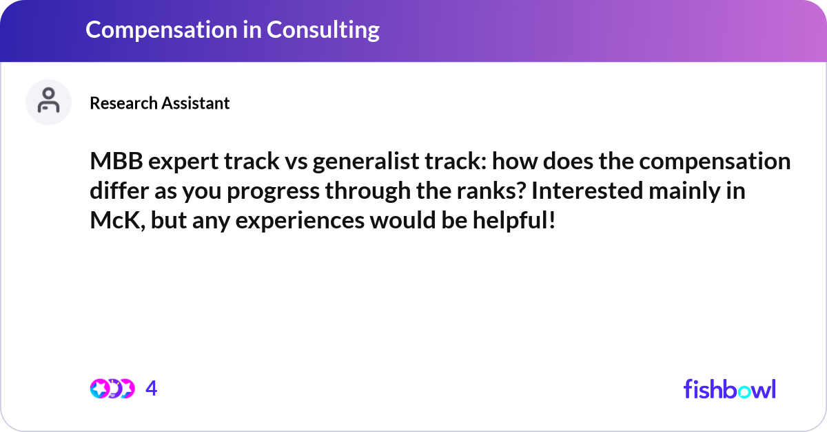 MBB expert track vs generalist track: how does the... | Fishbowl