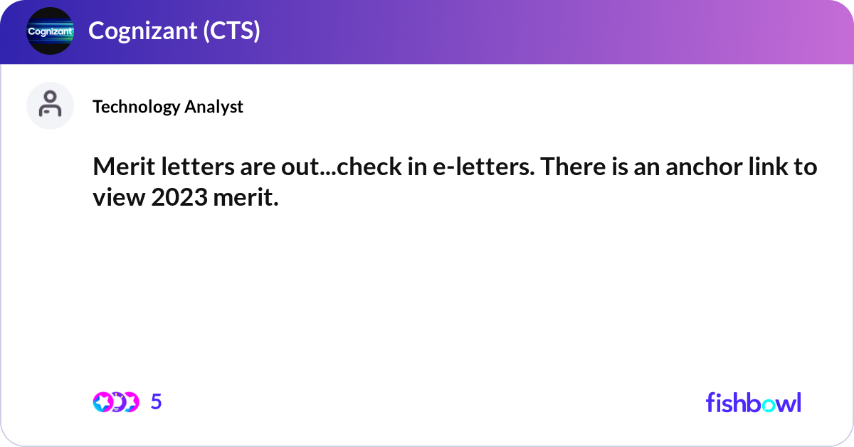 Merit Lettering Merit letters are out...check in e-letters. There ... | Fishbowl