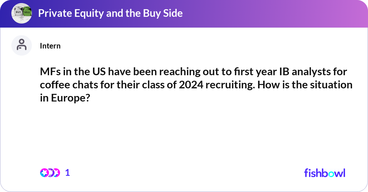 MFs in the US have been reaching out to first year... | Fishbowl