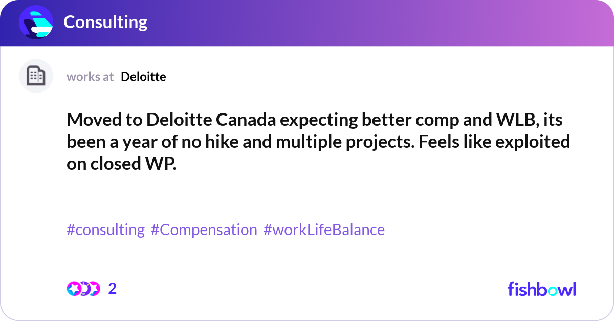 Moved to Deloitte Canada expecting better comp and... | Fishbowl