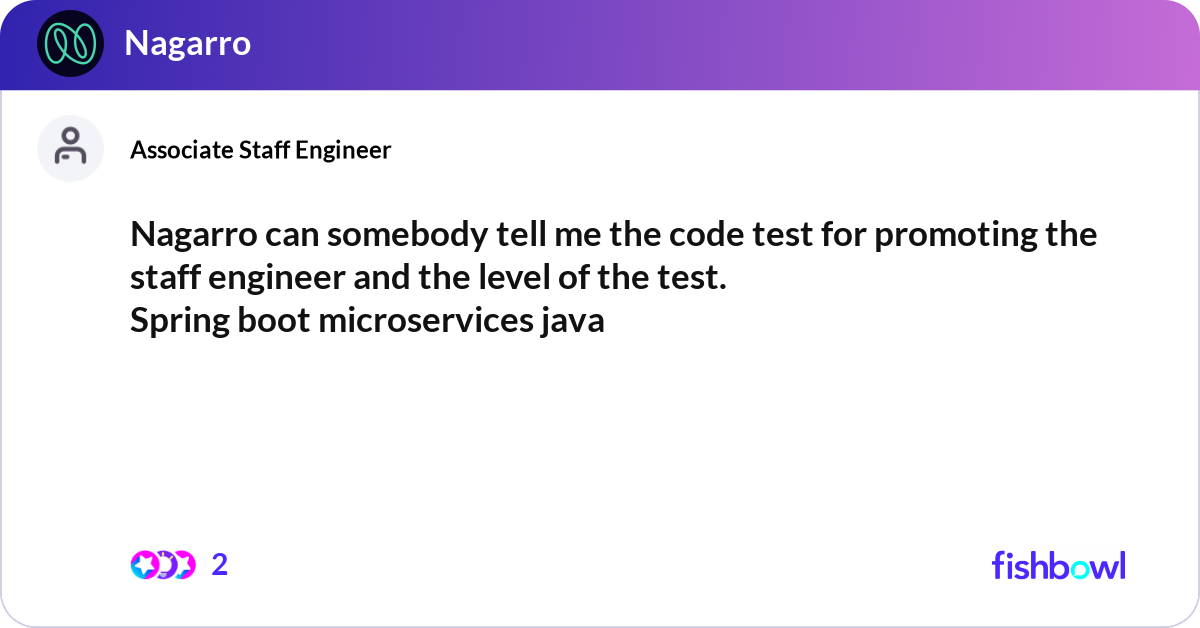Nagarro can somebody tell me the code test for pro... | Fishbowl