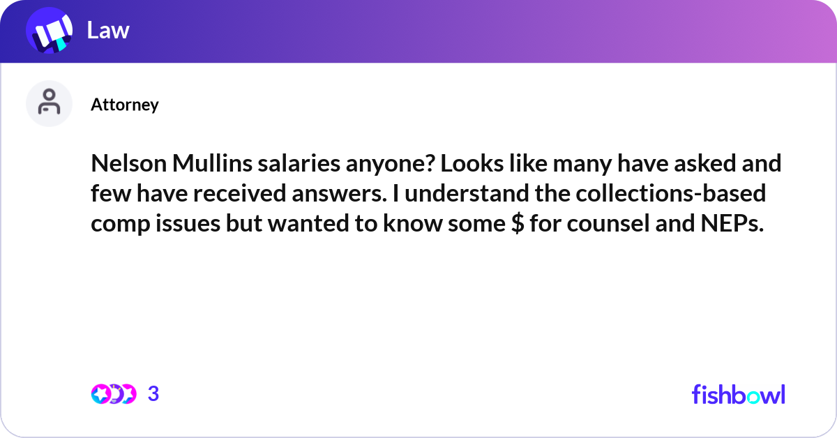 Nelson Mullins salaries anyone? Looks like many ha... | Fishbowl