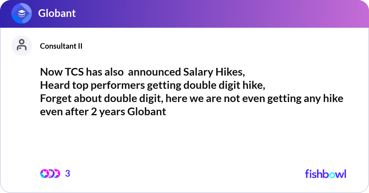 Now TCS has also announced Salary Hikes, Heard to... | Fishbowl