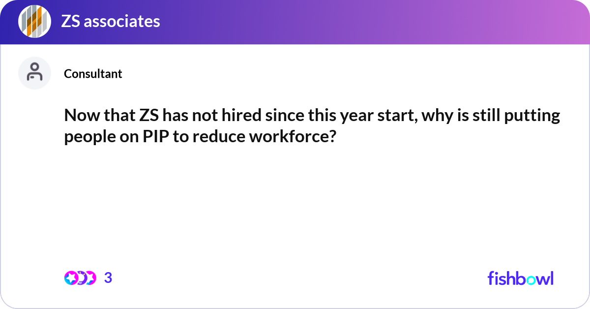 Since Pip Now that ZS has not hired since this year start, w... | Fishbowl