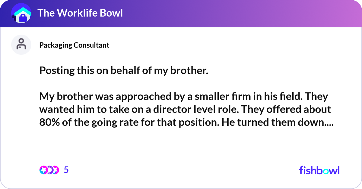 Posting this on behalf of my brother. My brother... | Fishbowl