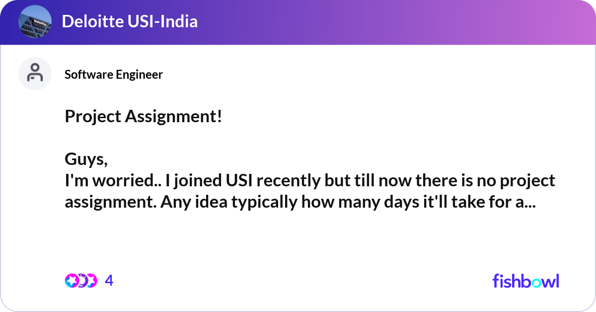 Assignment Guys Project Assignment! Guys, I'm worried.. I joined... | Fishbowl