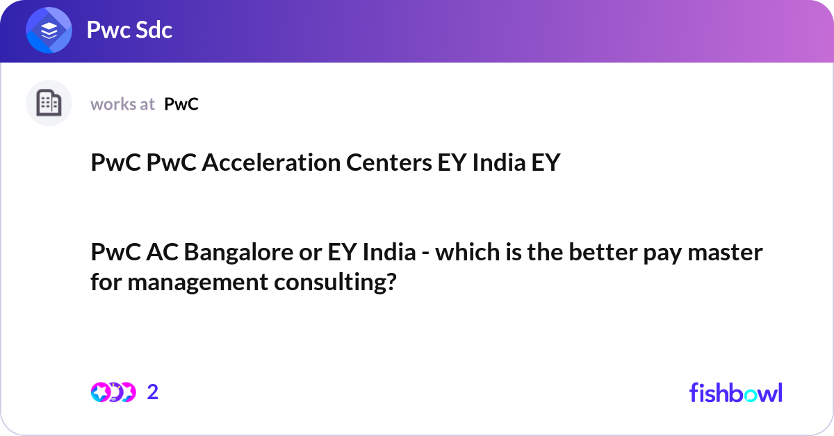 PwC PwC Acceleration Centers EY India EY PwC AC... | Fishbowl