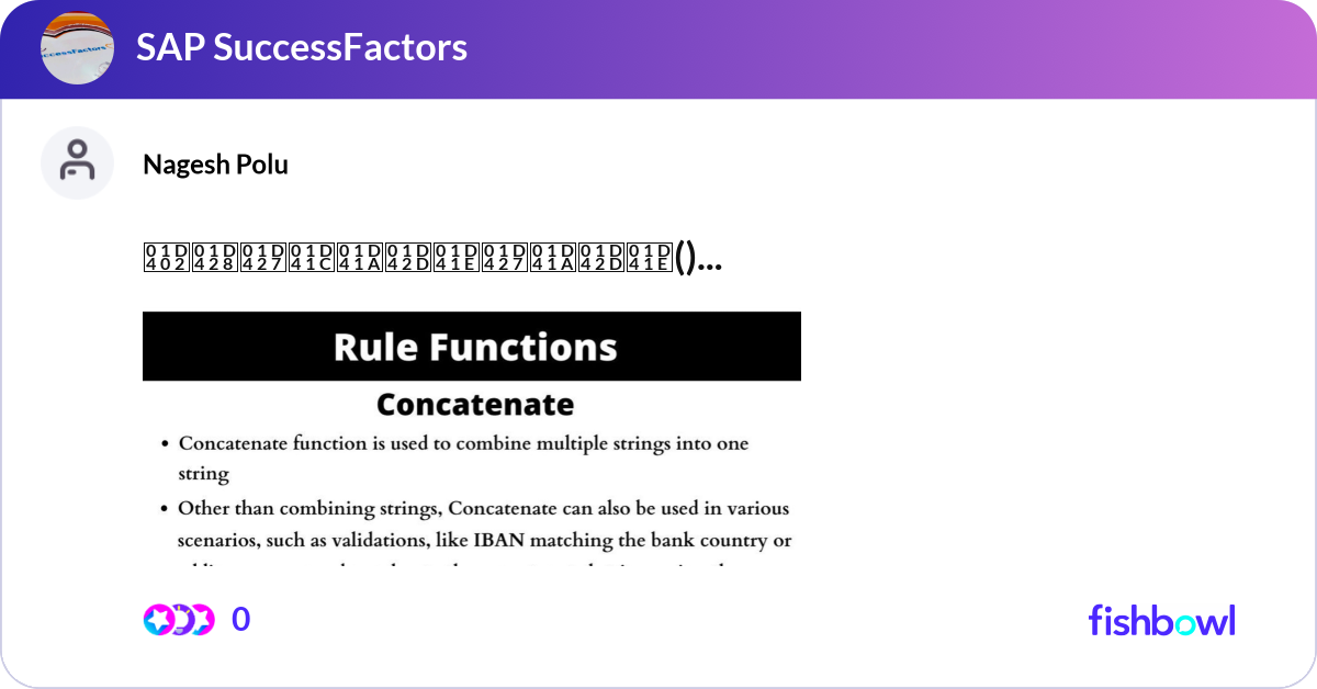 𝐂𝐨𝐧𝐜𝐚𝐭𝐞𝐧𝐚𝐭𝐞() Rule functions in SAP Su... | Fishbowl