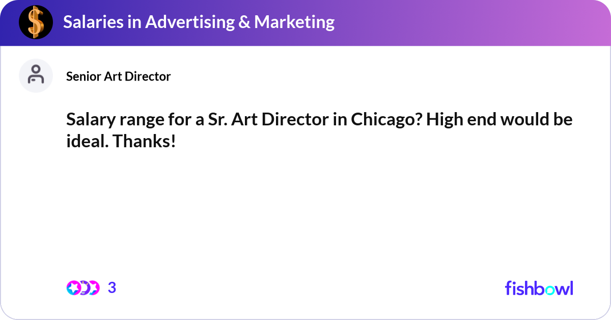 Salary range for a Sr. Art Director in Chicago? Hi... | Fishbowl - Community Arts Director Salary