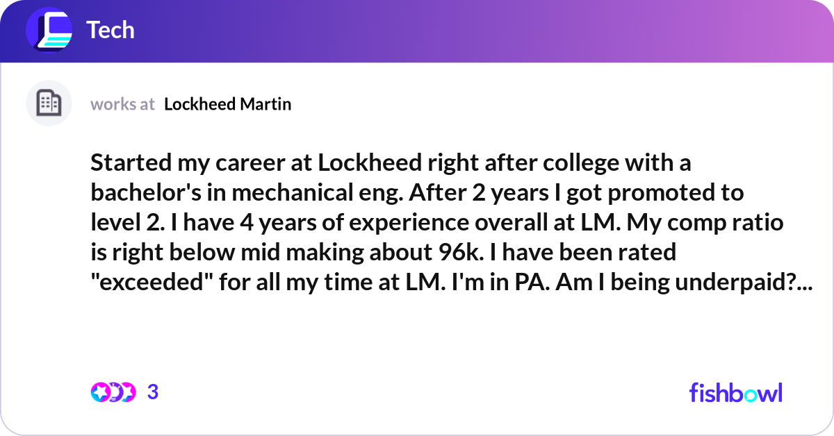 Started my career at Lockheed right after college ... | Fishbowl