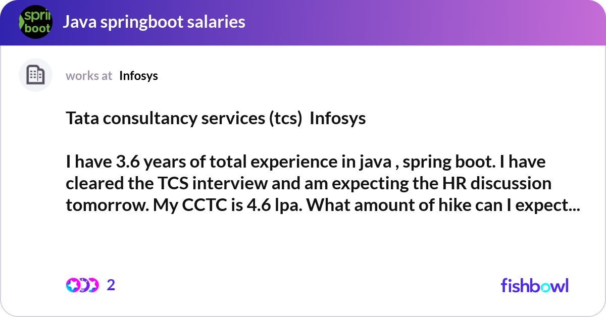 Tata consultancy services (tcs) Infosys I have ... | Fishbowl