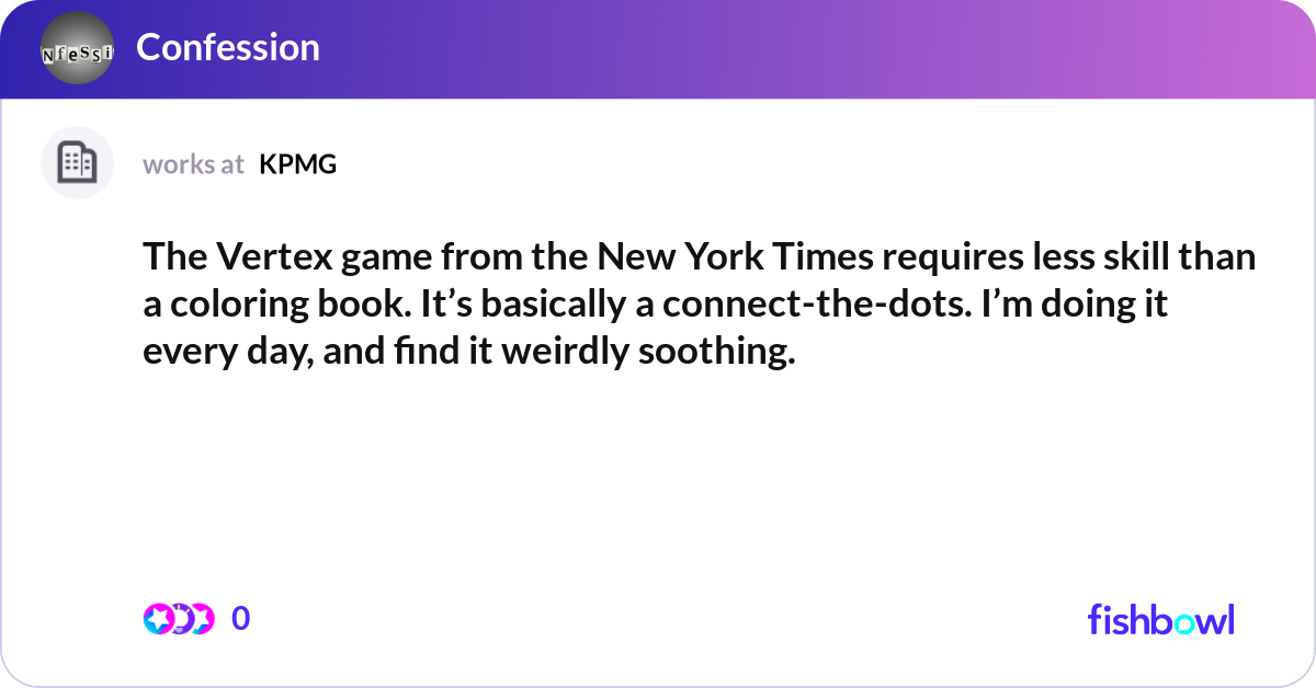 The Vertex game from the New York Times requires l... | Fishbowl
