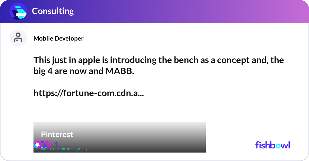 This just in apple is introducing the bench as a c... | Fishbowl