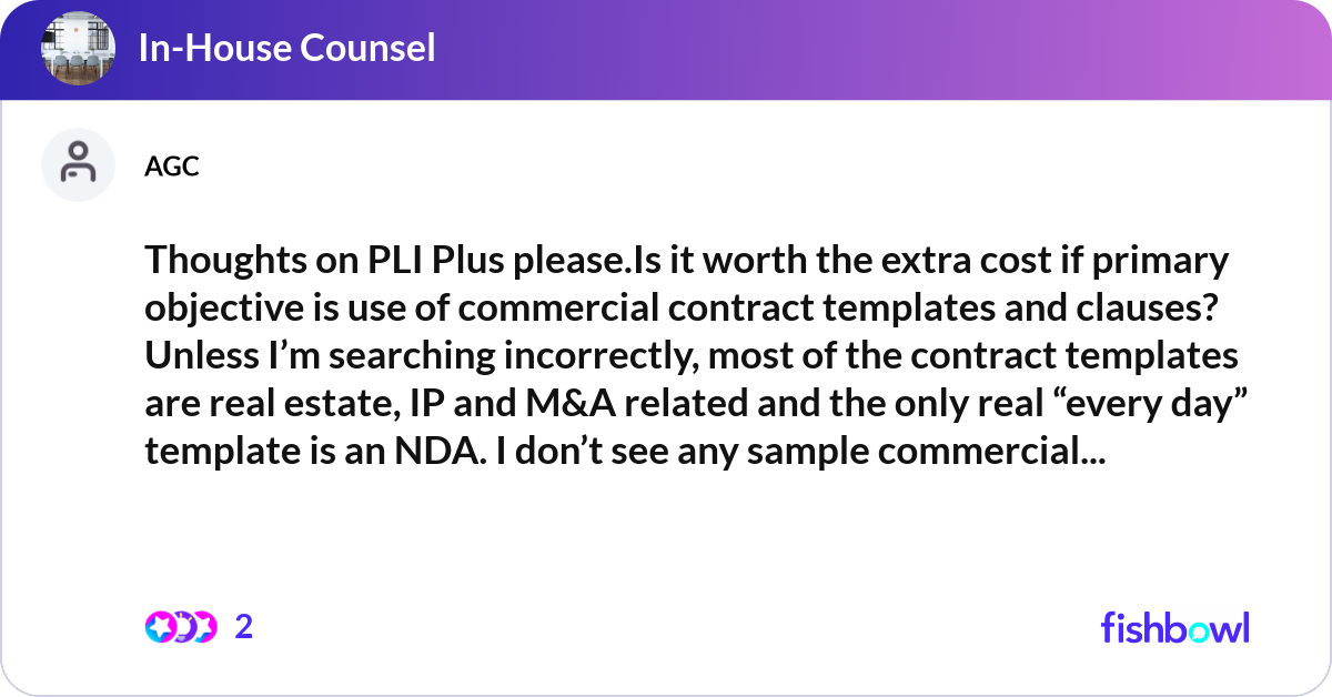 Thoughts on PLI Plus please.Is it worth the extra ... | Fishbowl