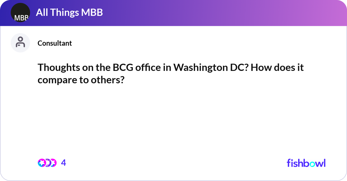 Thoughts on the BCG office in Washington DC? How d... | Fishbowl
